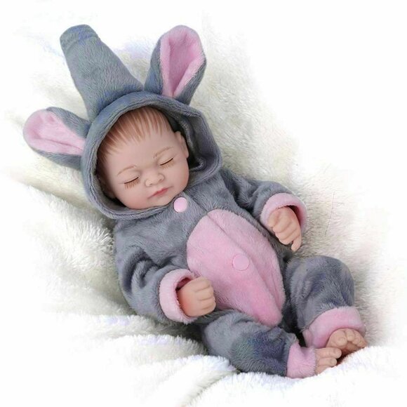 Realistic Newborn Reborn Baby Dolls Lifelike Full Body Vinyl Silicone Girl Doll - Picture 3 of 5